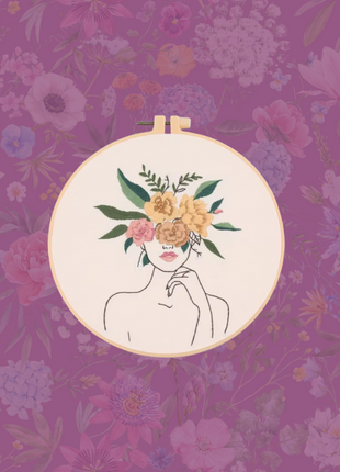 Borduurkit | Bloemenmeisje Rose